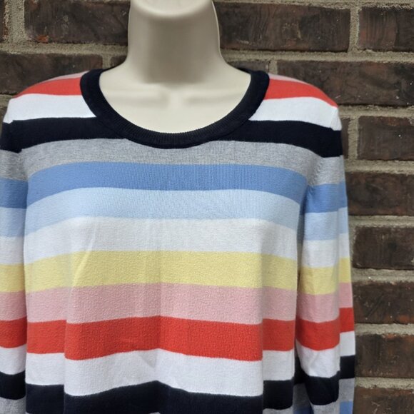 Barbour Size 4 Striped Multicolored Sweater Jumper Colorful Seaview Knit Cotton - Picture 6 of 7